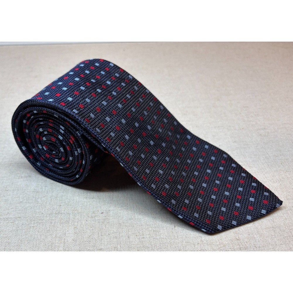 Brooks Brothers 346 Tie Mens Blue Red Silk Square Print Geometric Made in USA